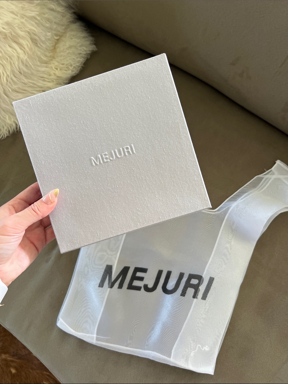 Mejuri Necklace Gift Box with Sheer Branded Bag